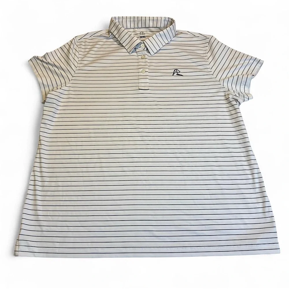 Rhoback Polo XXL Women’s White Black Stripe Performance Golf Shirt Stretch - Picture 1 of 5